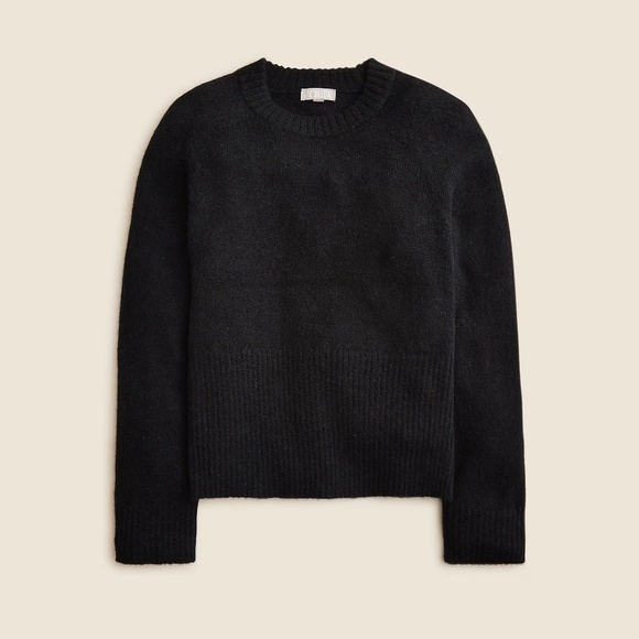 J. Crew Sweaters - NWT!! J. CREW High Rib Pullover Sweater Wool Alpaca Solid Black Minimalist Small